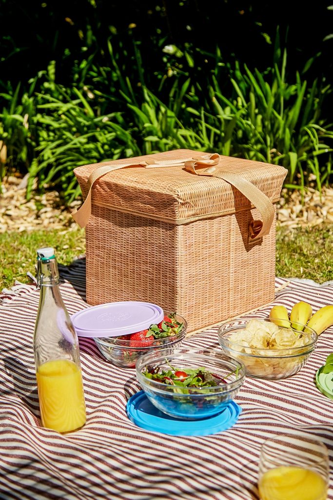 Kikkerland Wicker Picnic Cooler Seat Urban Outfitters UK
