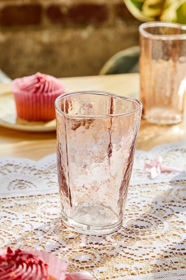 Slide View: 1: Heart Pink Glass Tumbler