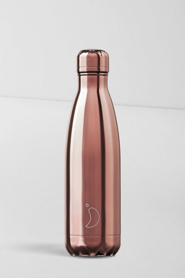 chilly water bottle rose gold