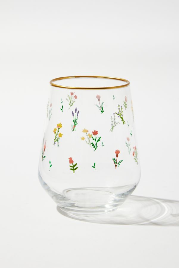 Slide View: 1: Nora Blumenmuster Glas Becher