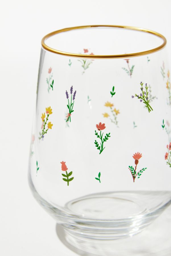 Slide View: 2: Nora Blumenmuster Glas Becher