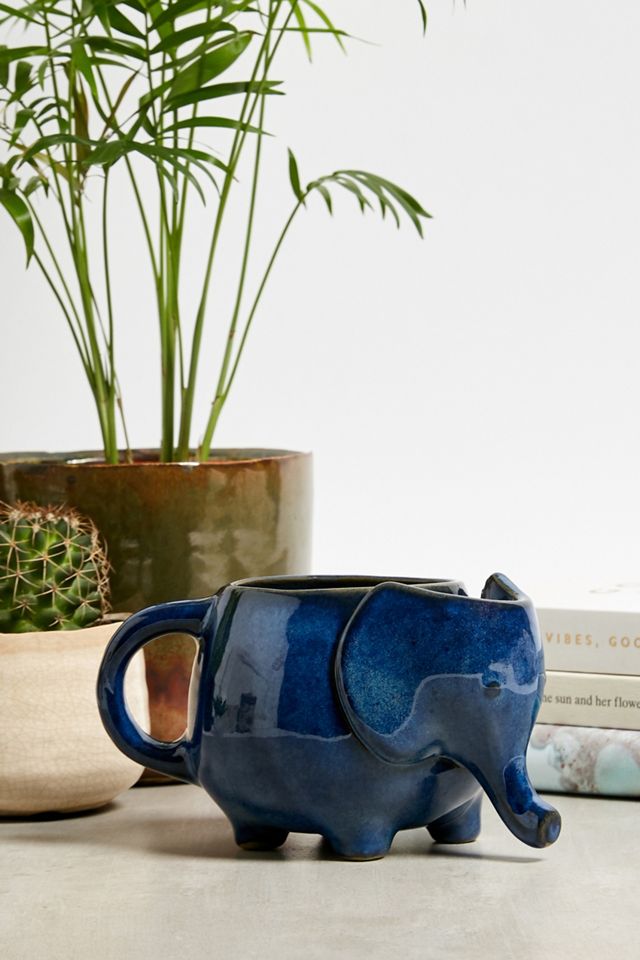 Blue Elephant Tea Mug Urban Outfitters UK