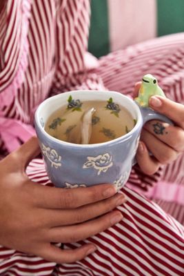 Sitting Floral Frog Mug