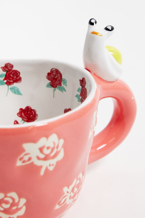 Slide View: 5: Sitting Floral Snail Mug