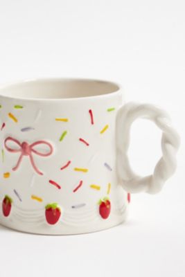 White Bow Cake Mug