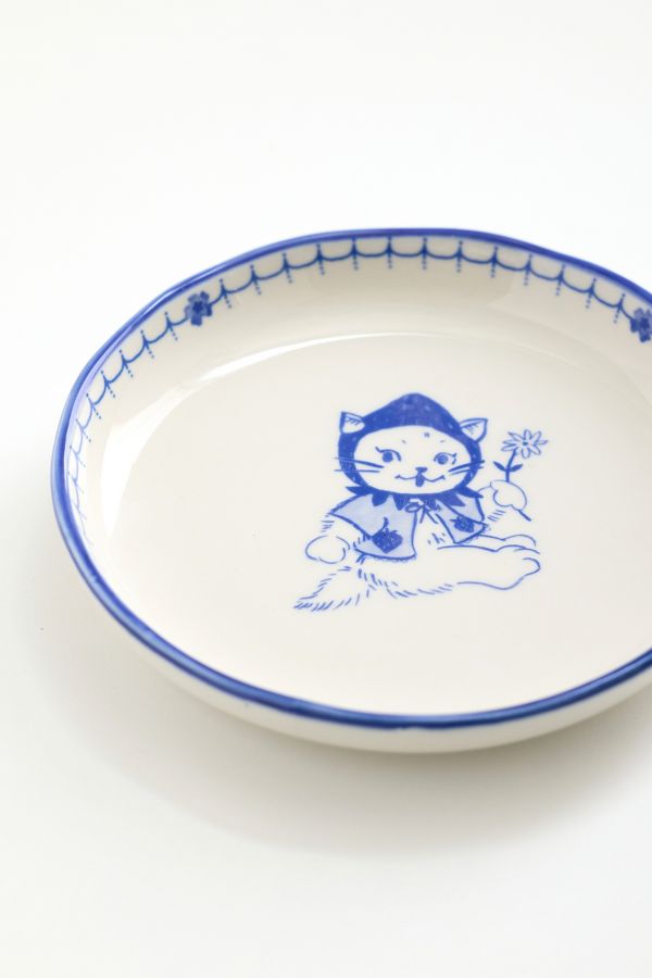 Slide View: 3: Delft Strawberry Cat Mini Plate