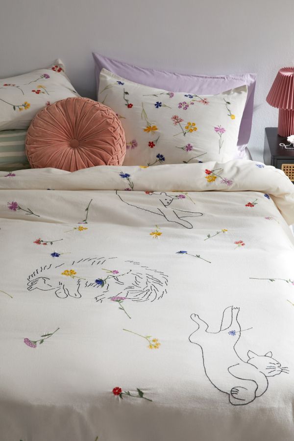 Slide View: 1: Sleepy Cat Duvet Set