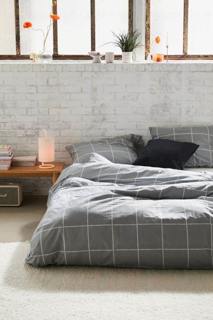 Distressed Checked Duvet Cover Set Urban Outfitters Uk