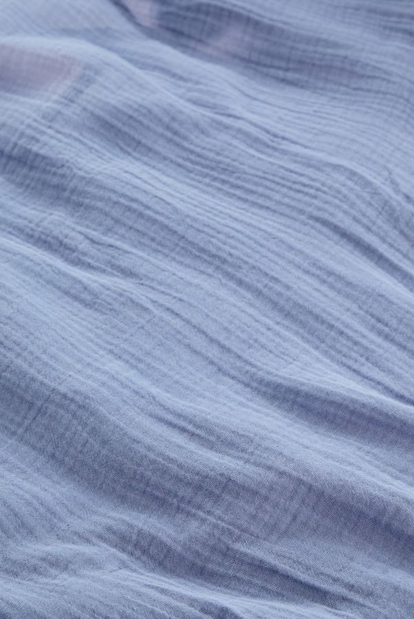 Slide View: 4: Washed Denim Crinkle Duvet Set