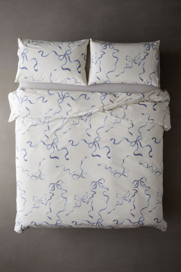 Slide View: 2: Painted Bows Duvet Set 