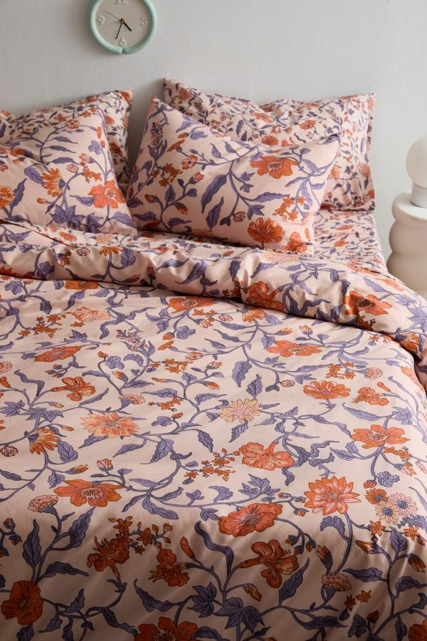 Slide View: 1: Ella Vine Floral Duvet Set 