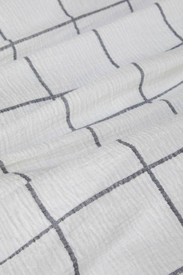 Slide View: 3: Distressed Check Cosy Crinkle Duvet Set