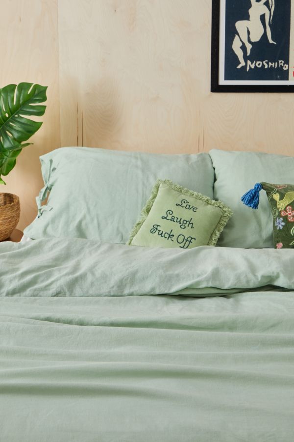 Slide View: 2: Sage Linen Duvet Set