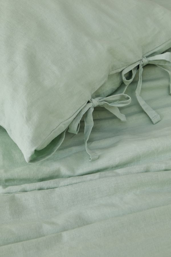 Slide View: 3: Sage Linen Duvet Set