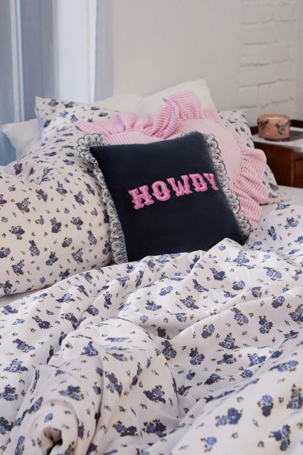 Slide View: 2: Maisie Floral & Stripe Reversible Duvet Set