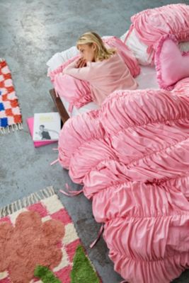 Bright Pink Cinched Duvet Set