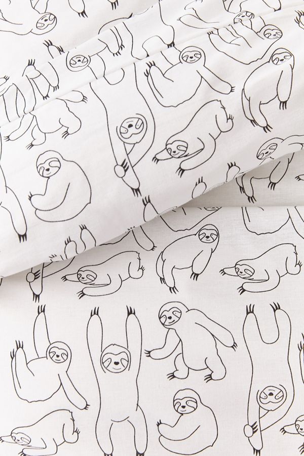 Sloth Print Duvet Cover Set Urban Outfitters UK