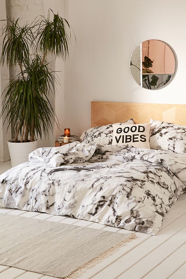 Marble Print Duvet Cover Set Urban Outfitters Uk