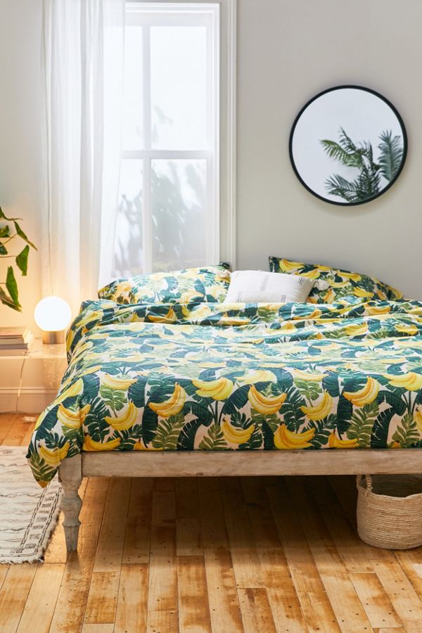 Jungle Banana Print Duvet Cover Snooze Set Urban Outfitters Uk