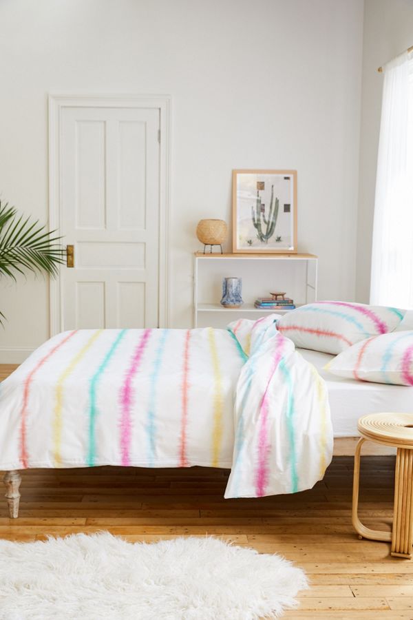 Tie Dye Stripe Duvet Cover Set Urban Outfitters Uk