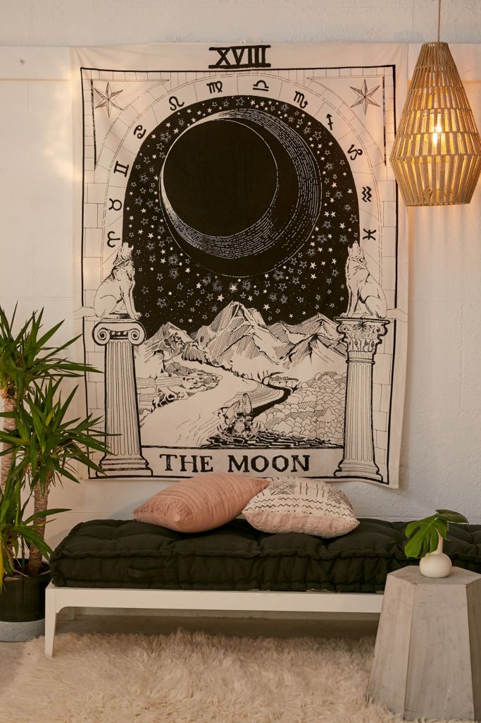 The Moon Tarot Card Tapestry Urban Outfitters UK