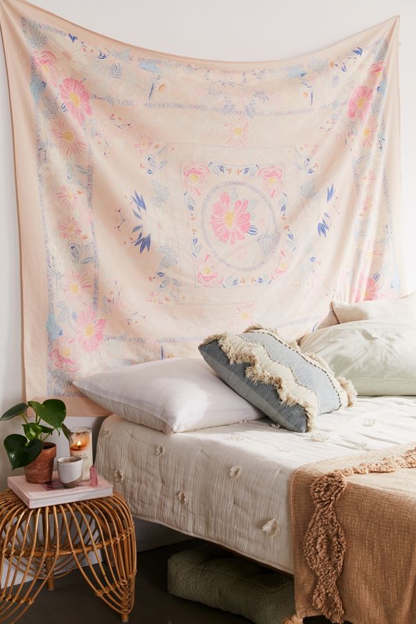 Kimset Pink Floral Tapestry Urban Outfitters UK