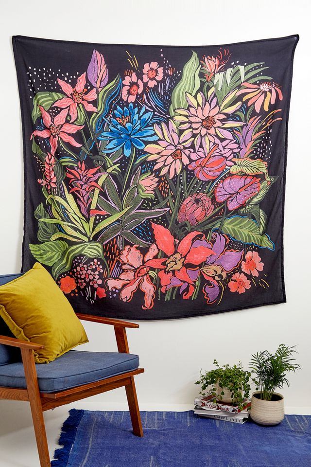 Painted Tropical Tapestry Urban Outfitters FR