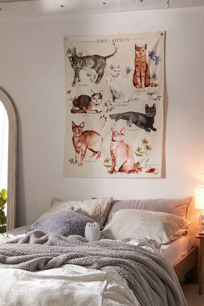 Cats & Kittens Wall Tapestry Urban Outfitters UK