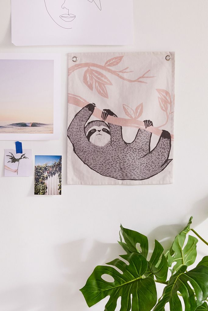 Sloth Print Tapestry Urban Outfitters UK