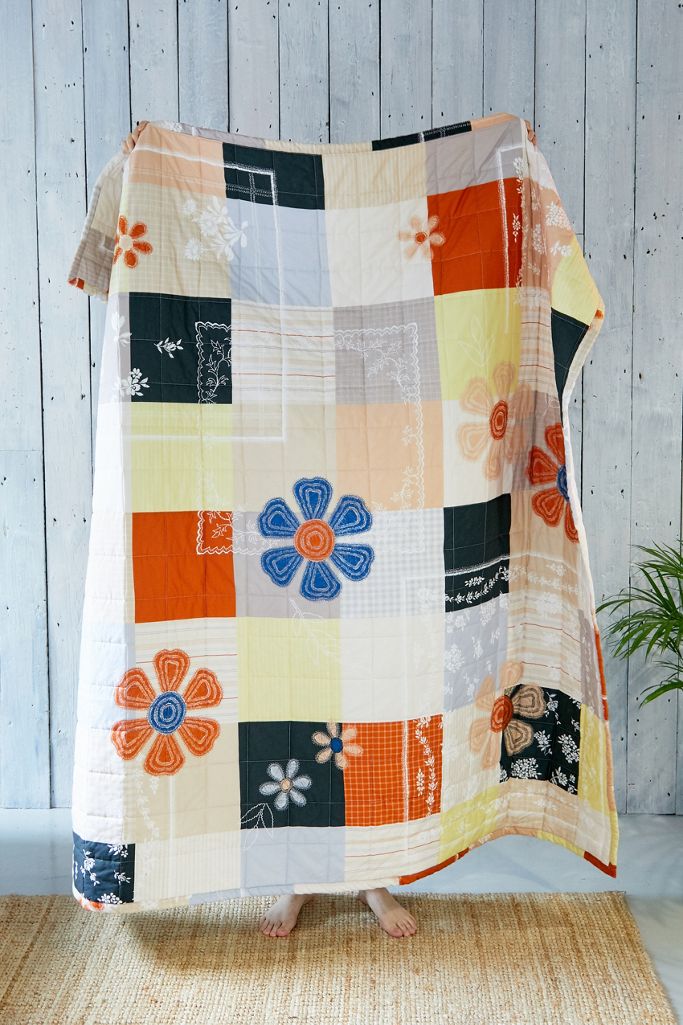 Rina Patchwork Throw Quilt Urban Outfitters UK