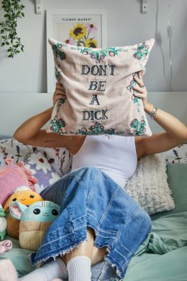 Don't Be A D*ck Embroidered Cushion