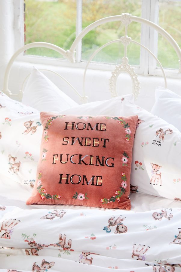 Slide View: 1: Home Sweet F*cking Home Cushion