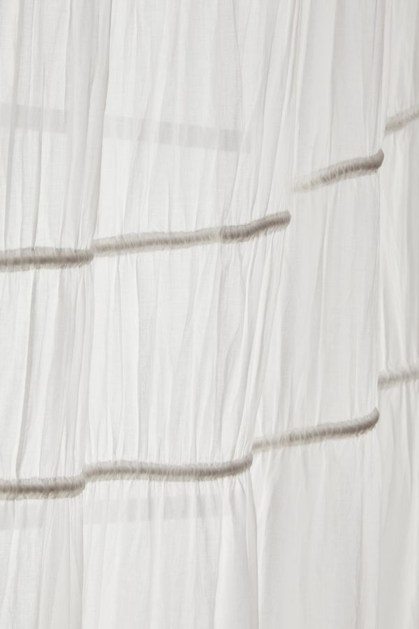 Slide View: 2: White Gathered Chiffon Curtain