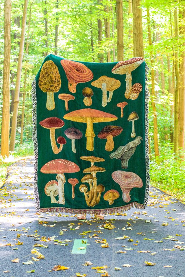 Mushroom Throw Blanket Urban Outfitters UK