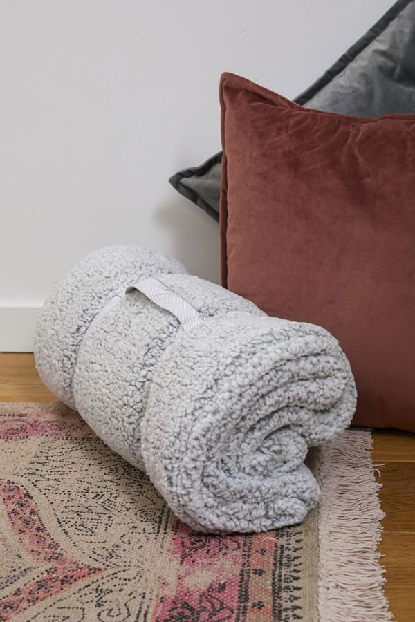 Tipped Grey Amped Fleece Blanket Urban Outfitters UK