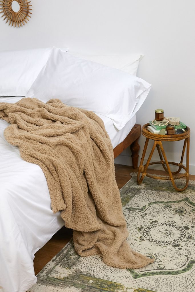 Amped Fleece Stone Throw Blanket Urban Outfitters UK