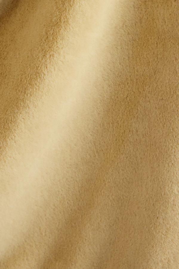 Slide View: 5: Ecru Faux Fur Throw Blanket