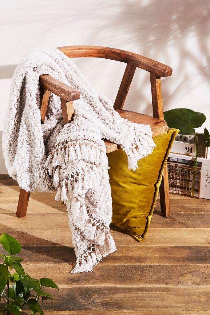 Amped Fleece Trim Throw Blanket Urban Outfitters UK