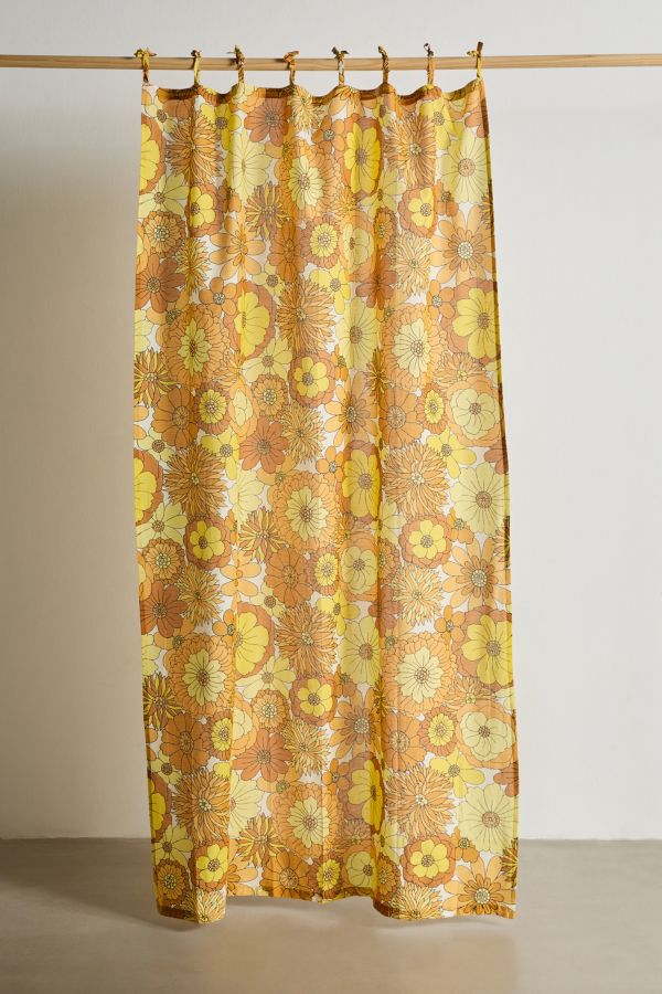 Slide View: 3: Vera Yellow Floral Curtain