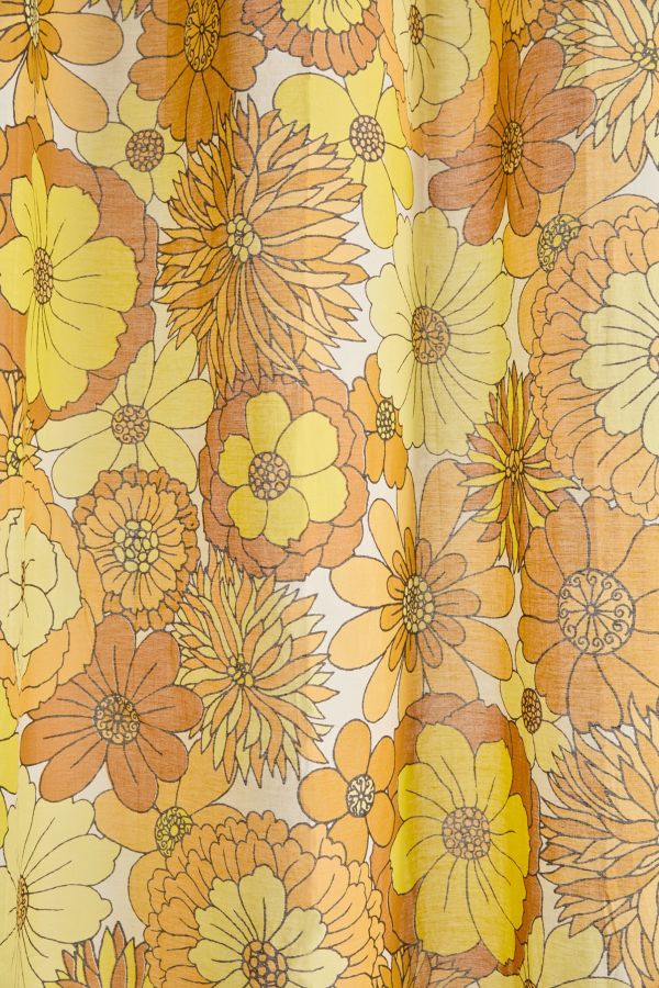 Slide View: 4: Vera Yellow Floral Curtain