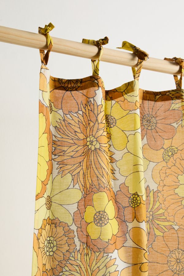 Slide View: 5: Vera Yellow Floral Curtain