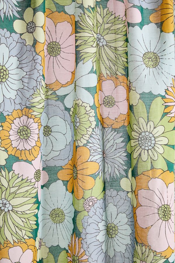 Vista de diapositivas: 3: Vera Green Floral Curtain