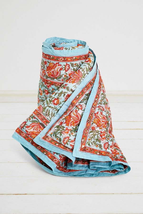 Blue Floral Quilt Urban Outfitters UK