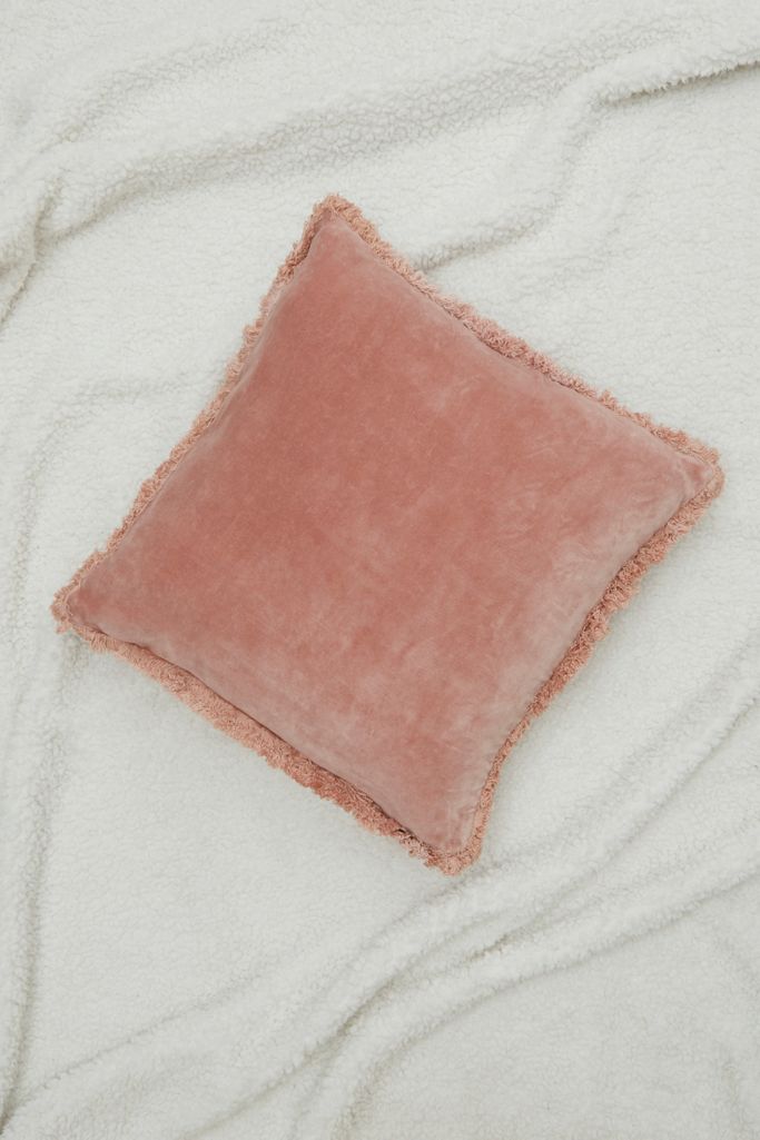 Velvet Fringe Cushion Urban Outfitters UK