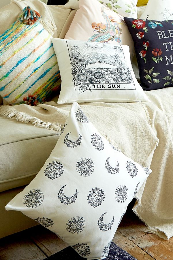 Floral Sun And Moon Throw Cushion Urban Outfitters Uk