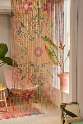 Rosa Floral Bamboo Beaded Curtain