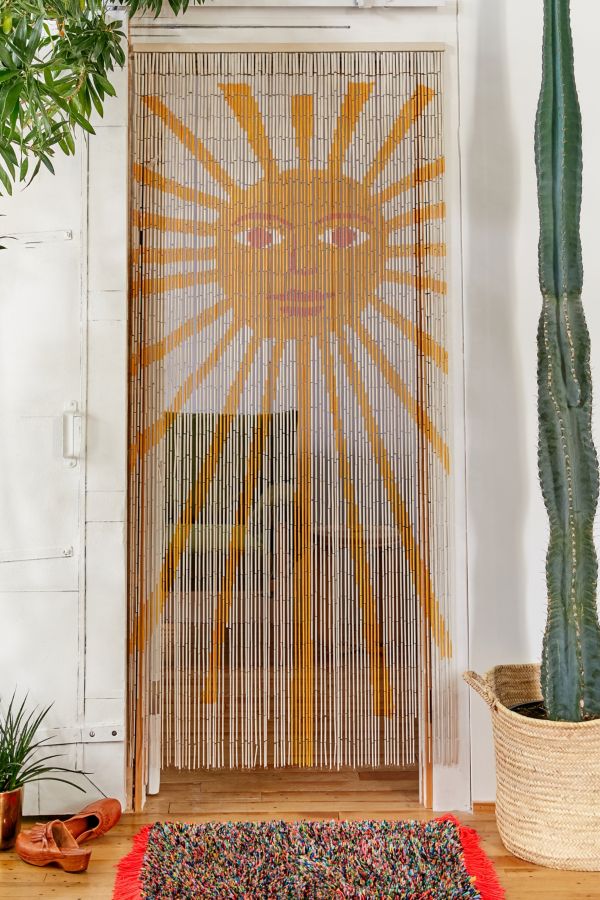 Slide View: 1: Sun Face Bamboo Curtain