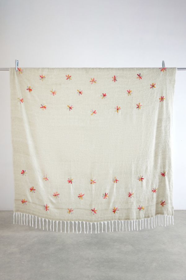 Slide View: 2: Floral Embellished Cosy XL Blanket