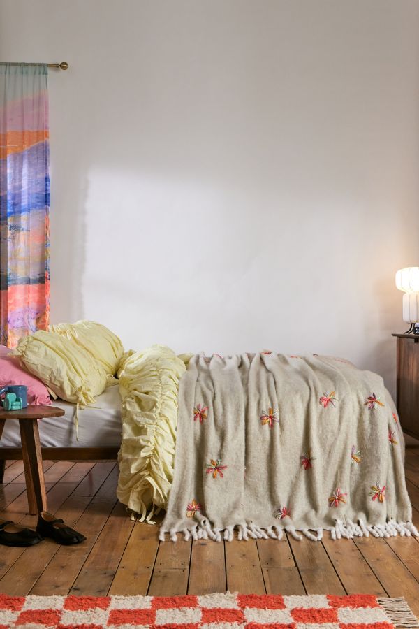 Slide View: 6: Floral Embellished Cosy XL Blanket