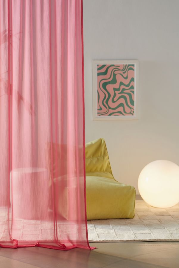 Slide View: 1: Rose Chiffon Curtain